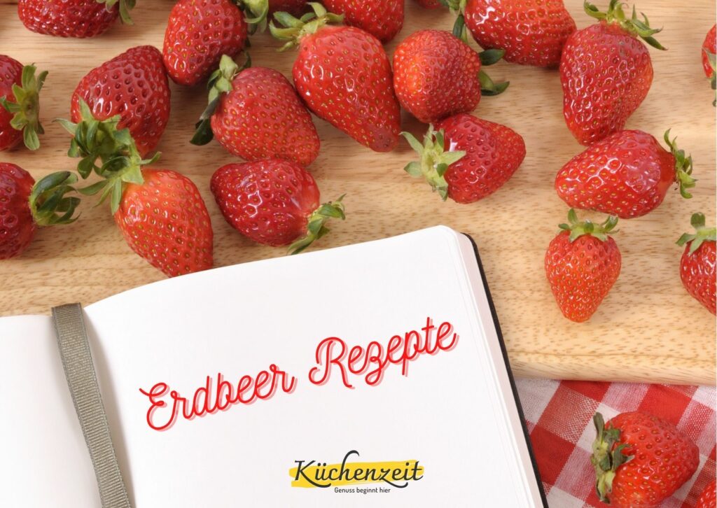 Rezeptbuch mit Erdbeeren