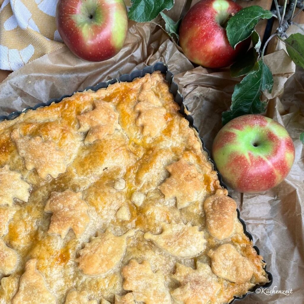 veganer Apfelkuchen mit Mürbteig